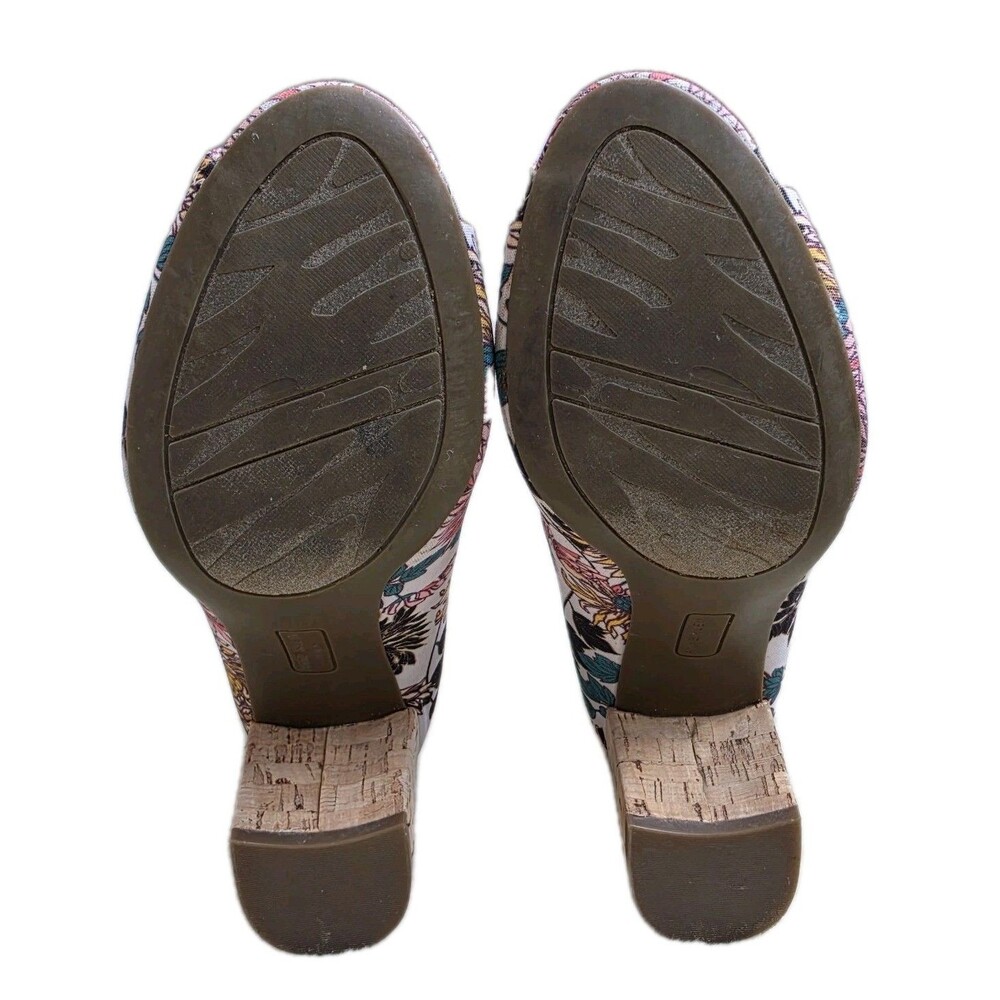 Anne Klein Heels Womens 9.5M Meredith Floral Fabric Slip On Peep Toe Shoes - Picture 8 of 10